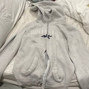 Hollister zip up: small, white/grayish